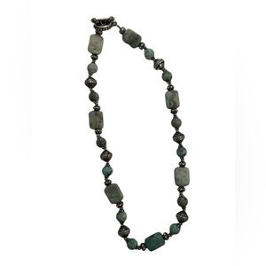 Boho vibes!! Green and Turquoise Beaded Necklace